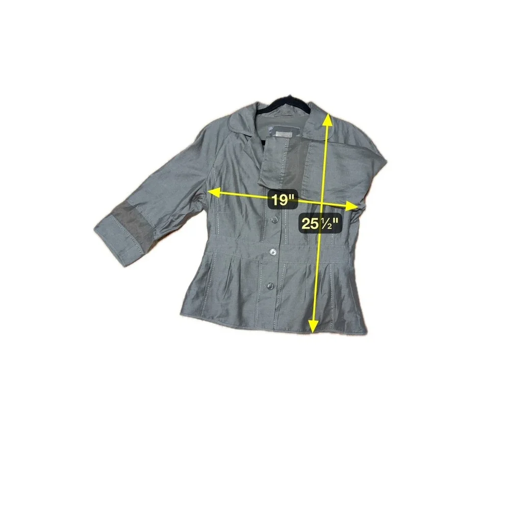 Apriori Minimalist Bamboo Linen Tailored Jacket Womens US 12 Modern Utility Chic - Picture 7 of 7